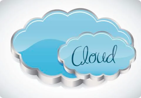 Illustration of cloud computers and communications technology, vector Stock Illustration