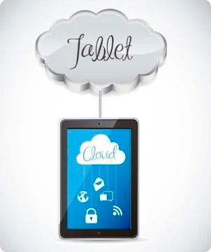 Illustration of cloud computers and communications technology, vector 스톡 일러스트