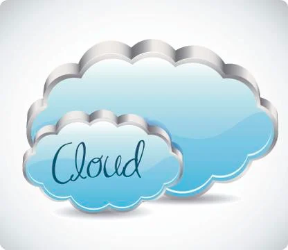 Illustration of cloud computers and communications technology, vector Stock Illustration