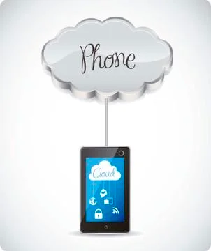 Illustration of cloud computers and communications technology, vector Stock Illustration