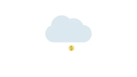 Illustration of cloud computing alongside a dollar symbol, representing the.. Stock Footage 333111498