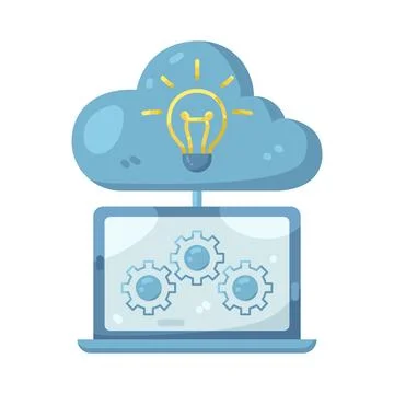 Illustration of Cloud Computing and Innovation Concepts Illustrazione stock