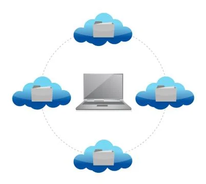 Illustration of cloud computing concept design over white Stock Illustration