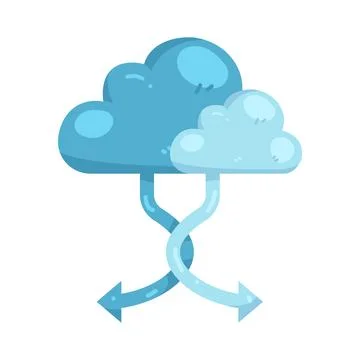 Illustration of Cloud Computing Data Transfer Stock Illustration
