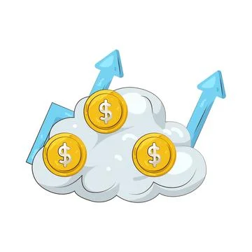 Illustration of Cloud computing financial growth イラスト素材