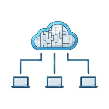 Illustration of Cloud computing 스톡 일러스트