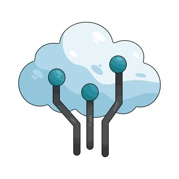 Illustration of Cloud Computing 库存插图