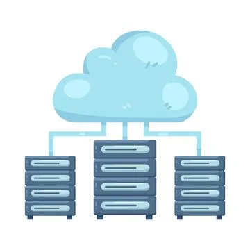 Illustration of cloud computing network Illustrazione stock