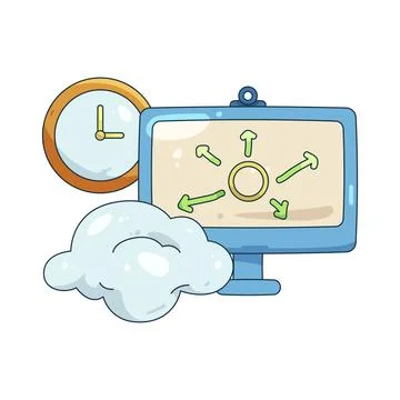 Illustration of Cloud computing schedule 스톡 일러스트