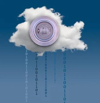 Illustration of cloud computing security challenges Illustrazione stock