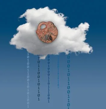 Illustration of cloud computing security challenges Concept image for clou... Foto stock