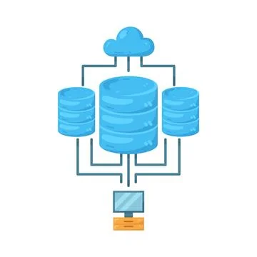 Illustration of cloud database Stock Illustration
