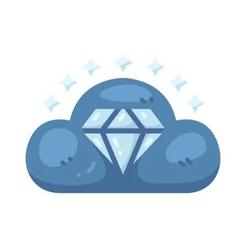 Illustration of cloud with diamond Stock Illustration