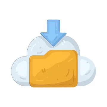 Illustration of cloud download Stock Illustration