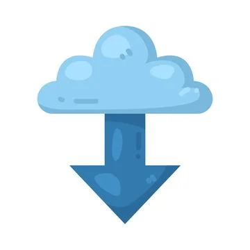 Illustration of Cloud download Illustrazione stock