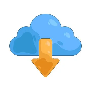 Illustration of cloud download Stock Illustration