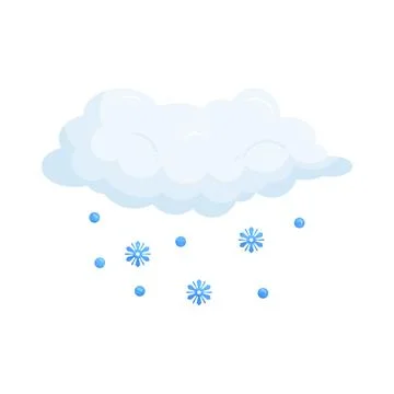 Illustration of cloud with falling snowflakes 스톡 일러스트