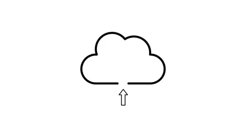 An illustration of a cloud featuring an arrow directed upwards, indicating .. Stock Footage 333462128