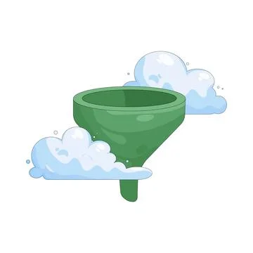 Illustration of Cloud funnel 스톡 일러스트