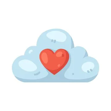 Illustration of cloud with heart Stock Illustration