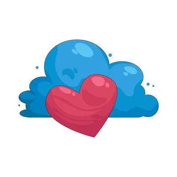 Illustration of Cloud with heart 스톡 일러스트