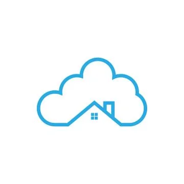 Illustration of cloud house logo icon template Stock Illustration