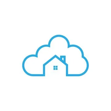 Illustration of cloud house logo icon template Stock Illustration