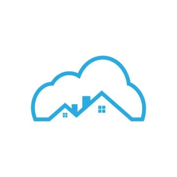 Illustration of cloud house logo icon template Illustrazione stock