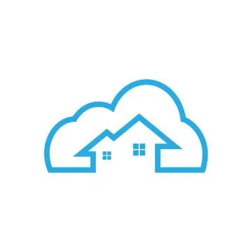 Illustration of cloud house logo icon template Stock Illustration