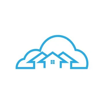 Illustration of cloud house logo icon template Stock Illustration