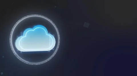 An illustration of a cloud icon on a dark blue background - concept of cloud  Stock Illustration