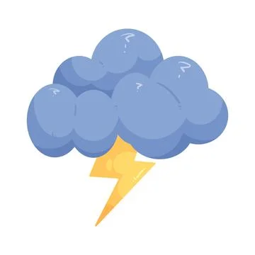 Illustration of cloud with lightning bolt Stock Illustration
