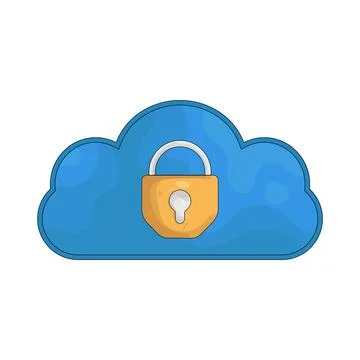 Illustration of cloud lock Stock Illustration