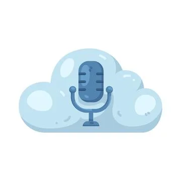 Illustration of cloud with microphone Stock Illustration