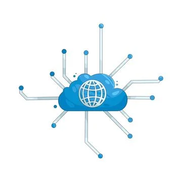 Illustration of Cloud network Ilustração Stock