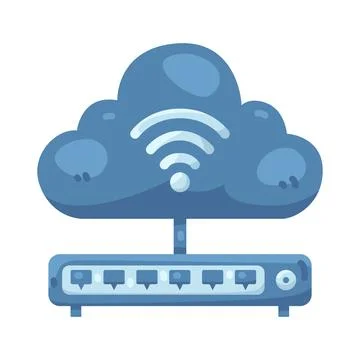 Illustration of cloud router 스톡 일러스트