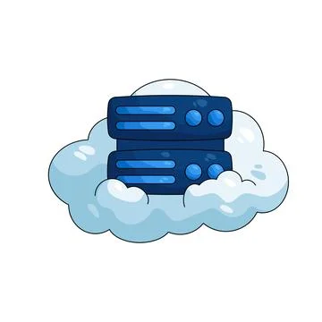 Illustration of Cloud Server Stock Illustration