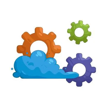 Illustration of Cloud setting Stockillustratie