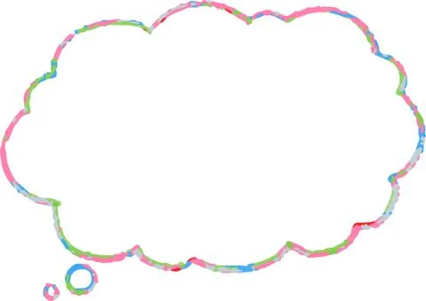 Illustration of Cloud-shaped speech bubble drawn Stock Illustration