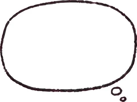 Illustration of Cloud-shaped speech bubble drawn Stock Illustration