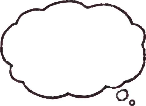Illustration of Cloud-shaped speech bubble drawn Stock Illustration