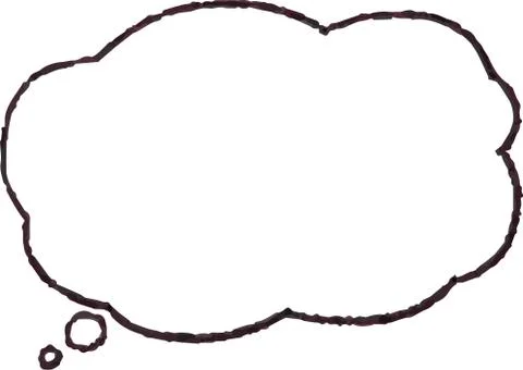 Illustration of Cloud-shaped speech bubble drawn Stock Illustration