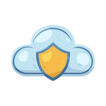 Illustration of cloud shield Stock Illustration