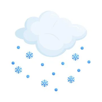 Illustration of cloud with snowing snowflakes 스톡 일러스트