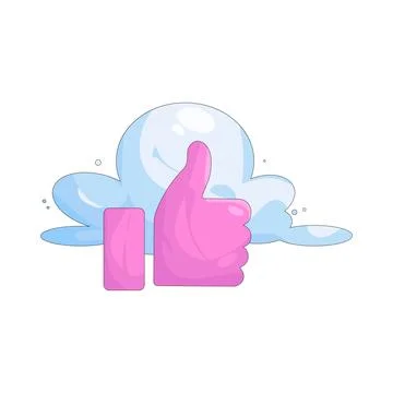 Illustration of Cloud with thumbs up Stockillustratie