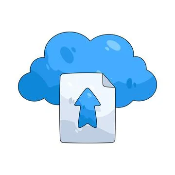 Illustration of cloud with an upload arrow Stock Illustration