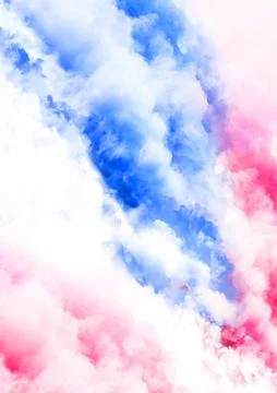 (illustration) The clouds background with blue and pink Stock Illustration