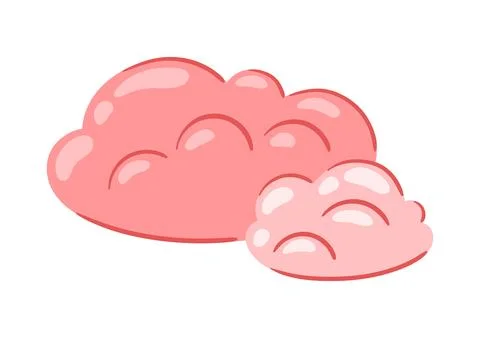 Illustration of clouds. Cartoon cute image of overcast sky. Stock Illustration