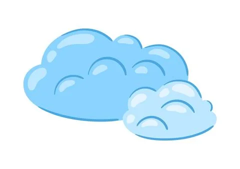 Illustration of clouds. Cartoon cute image of overcast sky. Stock Illustration