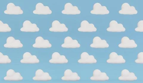 Illustration of a clouds pattern on a blue background Stock Illustration